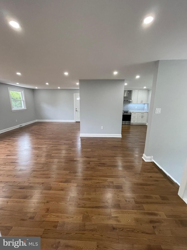 interior space featuring dark hardwood / wood-style floors