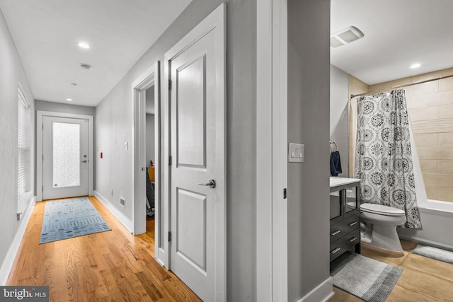 interior space featuring light wood-type flooring