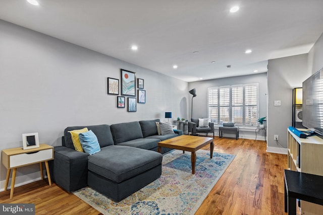 living room featuring hardwood / wood-style flooring