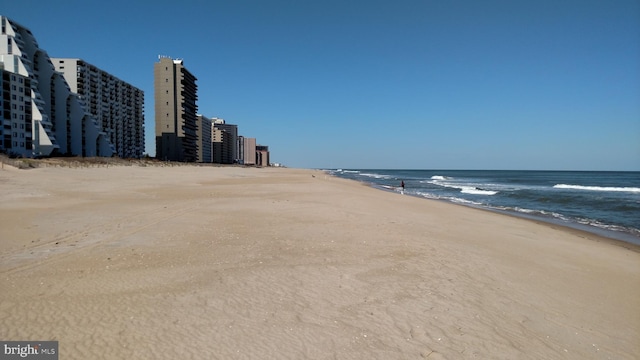 property view of water with a beach view