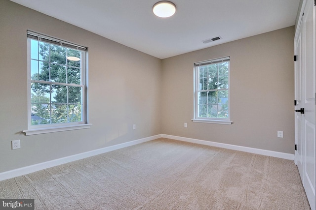 carpeted spare room with plenty of natural light