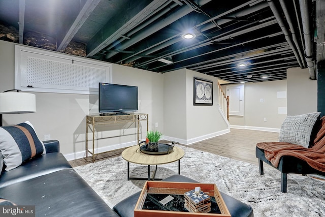 living room featuring hardwood / wood-style flooring