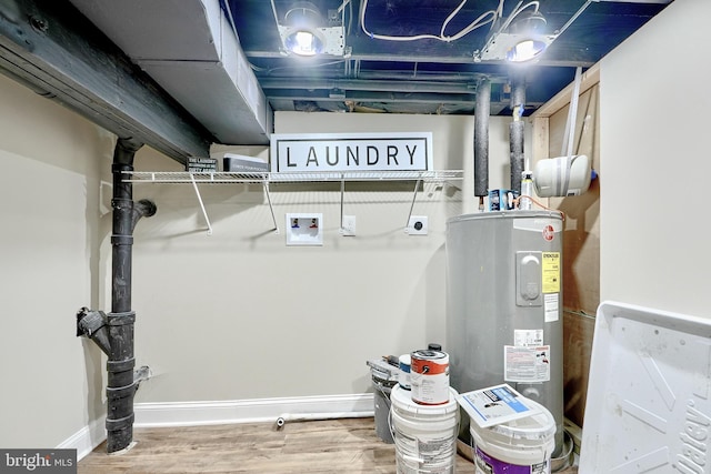 utility room with electric water heater