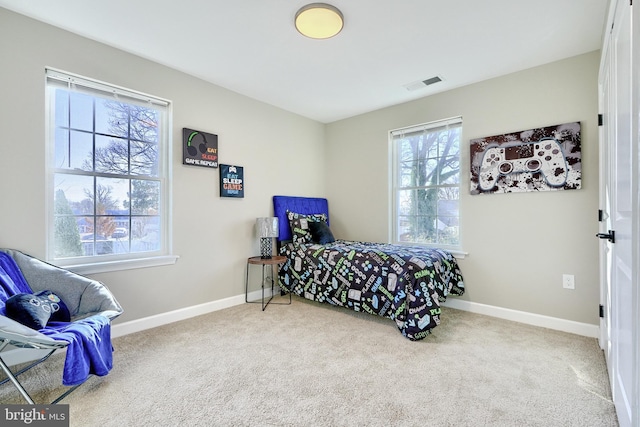 bedroom featuring carpet flooring