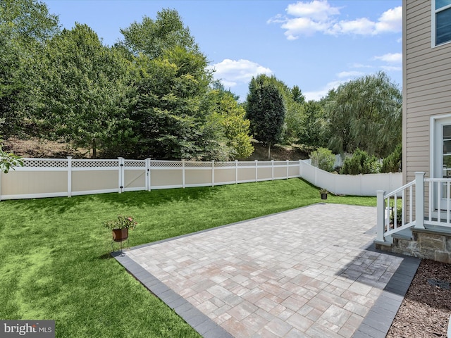 view of yard featuring a patio area