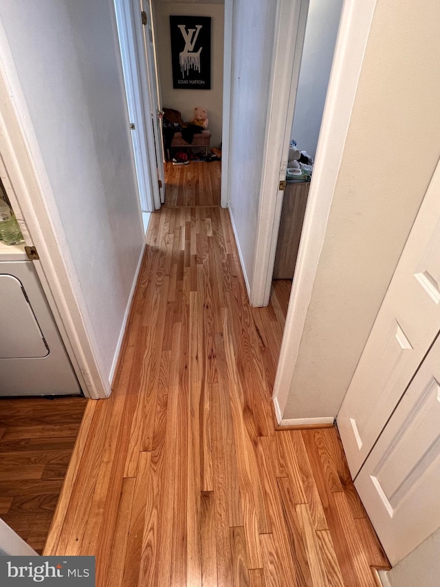 corridor featuring light wood-type flooring