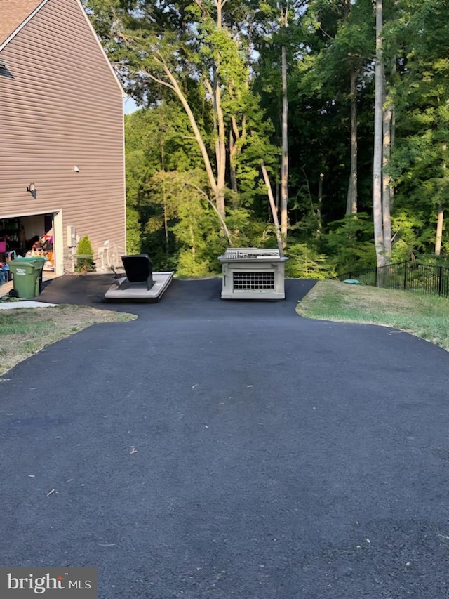 exterior space with a garage