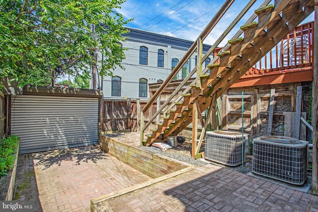 view of patio / terrace featuring central AC