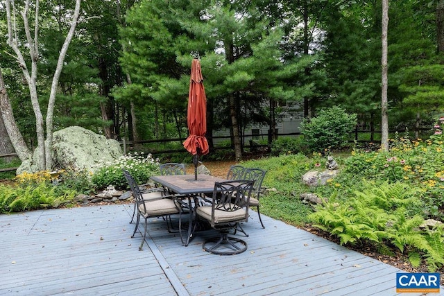 view of wooden deck