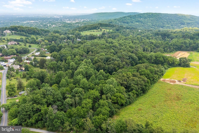 aerial view featuring a mountain view