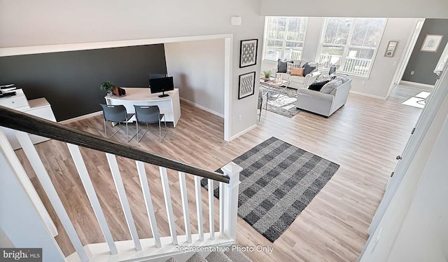 living room featuring light hardwood / wood-style floors