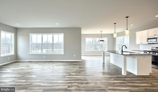 interior space with light hardwood / wood-style floors