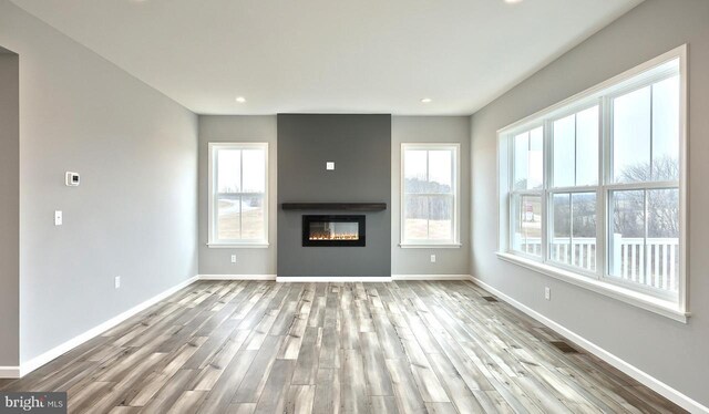 entrance foyer with light hardwood / wood-style flooring