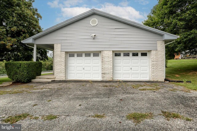 view of garage