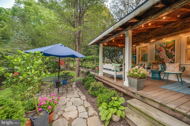 view of patio / terrace with a deck