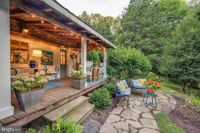 view of patio / terrace featuring a deck