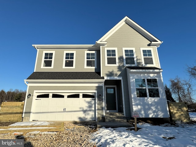 view of front facade featuring a garage