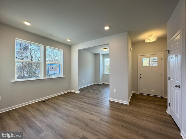 entryway featuring dark hardwood / wood-style flooring