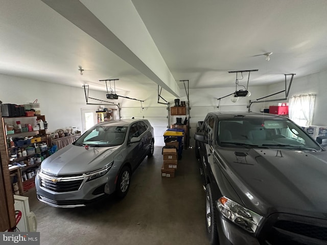 garage featuring a garage door opener