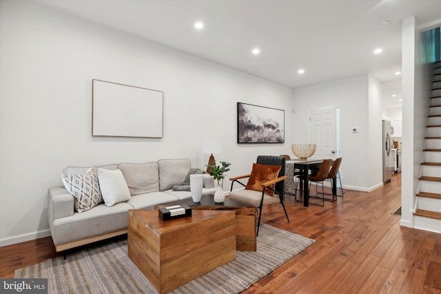 living room featuring hardwood / wood-style floors