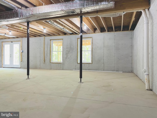 basement featuring plenty of natural light