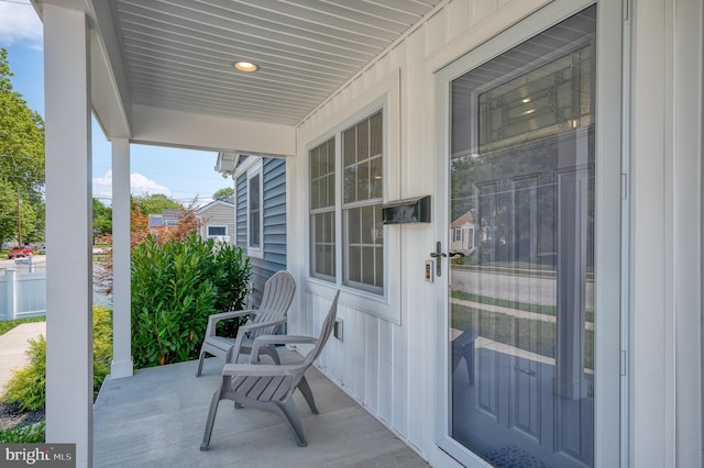 view of patio with a porch