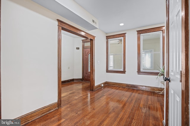 empty room featuring hardwood / wood-style floors