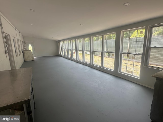 view of unfurnished sunroom