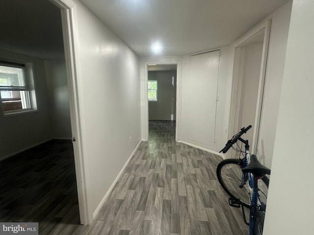 hall featuring hardwood / wood-style flooring