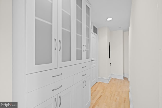 walk in closet featuring light hardwood / wood-style floors