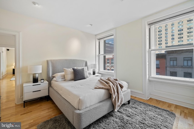 bedroom featuring light hardwood / wood-style floors