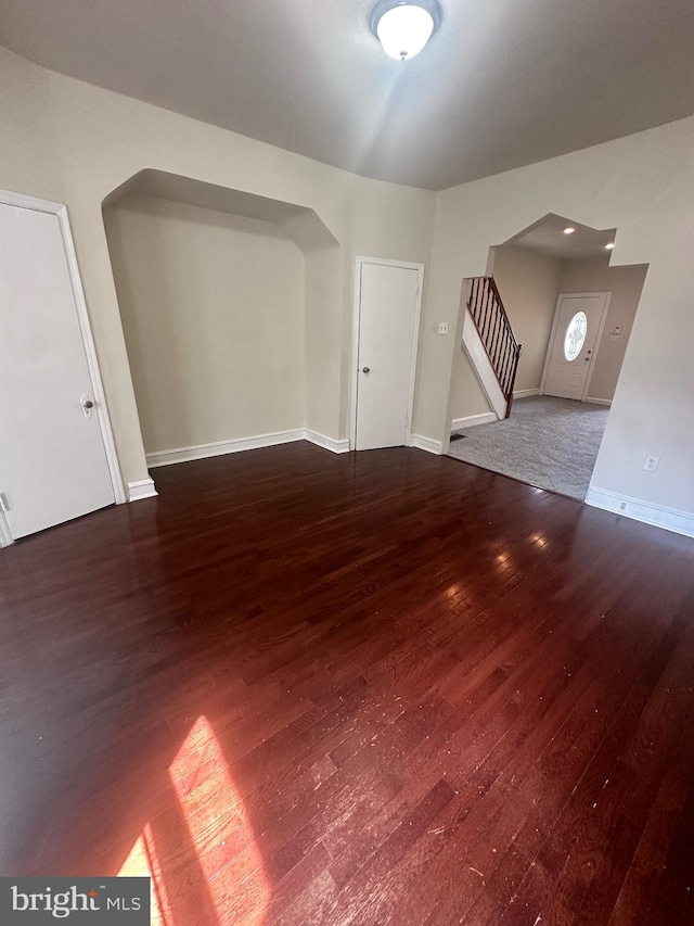 interior space featuring dark hardwood / wood-style flooring