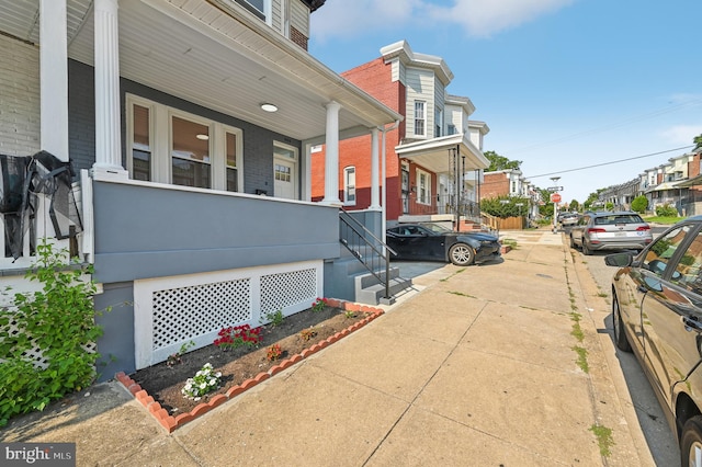 exterior space with covered porch