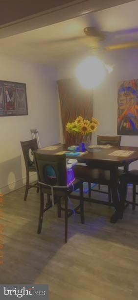 dining space featuring hardwood / wood-style floors