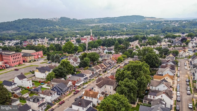 birds eye view of property featuring a mountain view