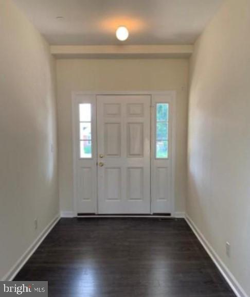 foyer featuring dark wood-type flooring