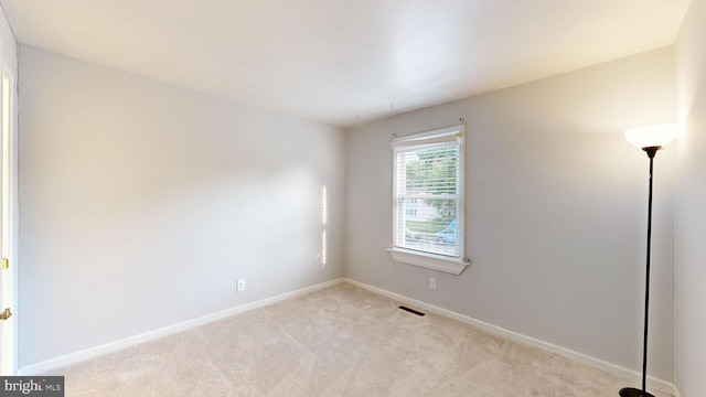 spare room with light carpet