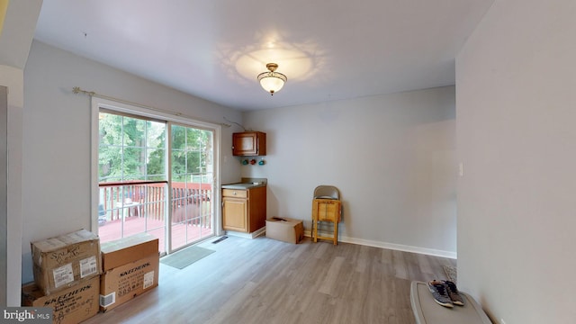 interior space featuring light wood-type flooring