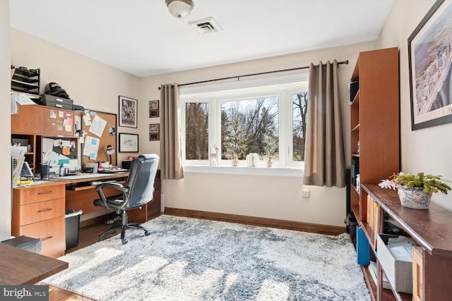 office featuring light wood-type flooring