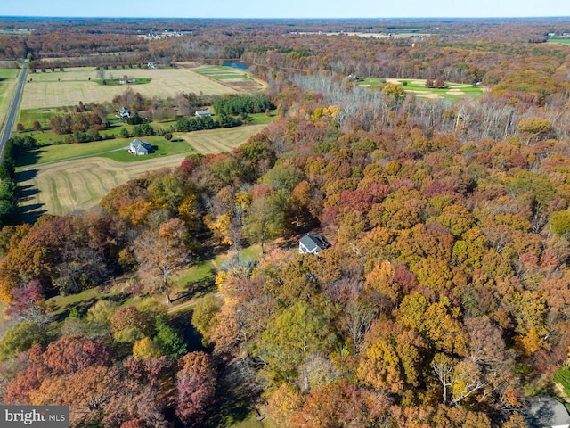 bird's eye view with a rural view