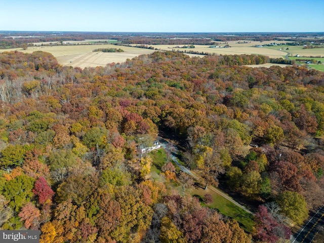 aerial view with a rural view