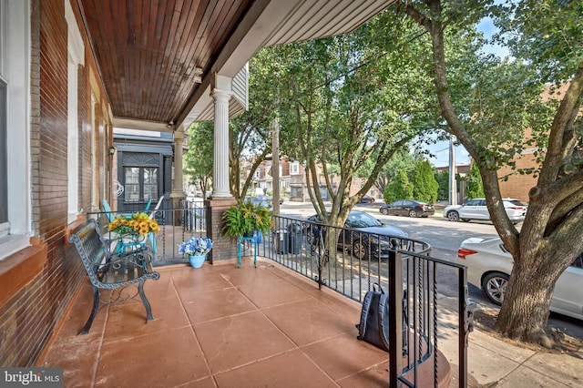 balcony with covered porch