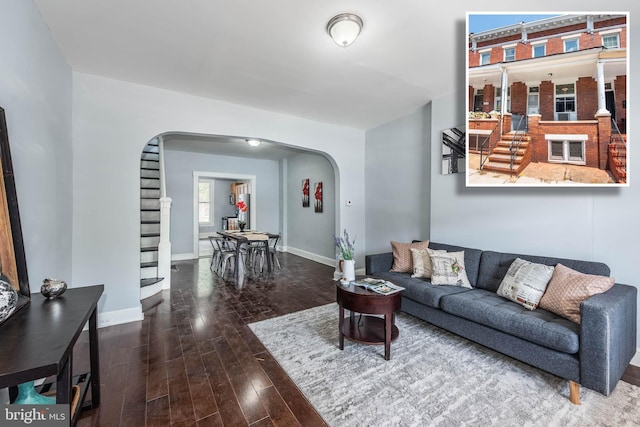 living room featuring hardwood / wood-style flooring