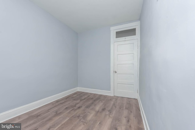 empty room with light wood-type flooring