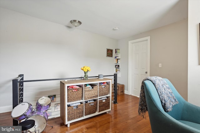 interior space with hardwood / wood-style floors