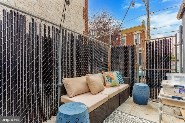 view of patio featuring outdoor lounge area