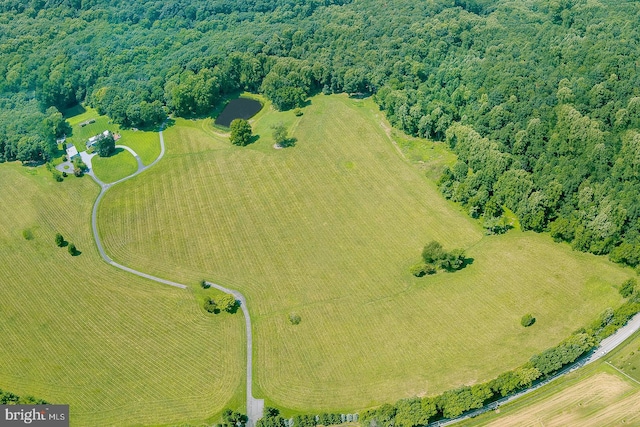 drone / aerial view featuring a rural view