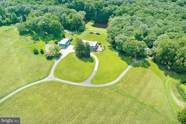 aerial view with a rural view