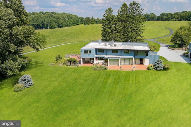 bird's eye view with a rural view