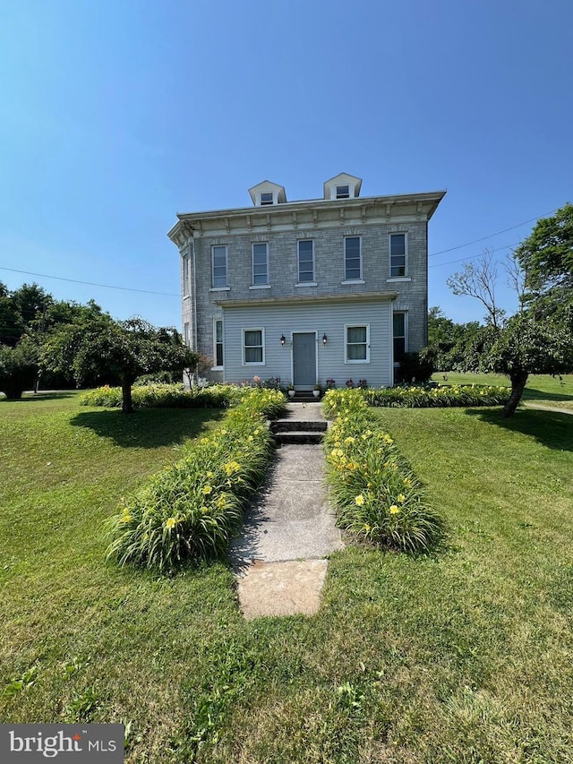 italianate house with a front yard